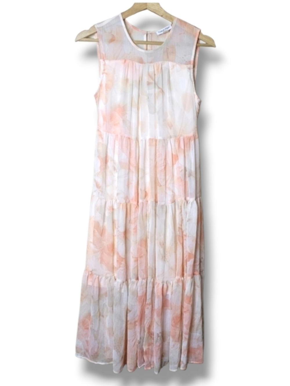 Calvin Klein Floral Chiffon Dress Size 2